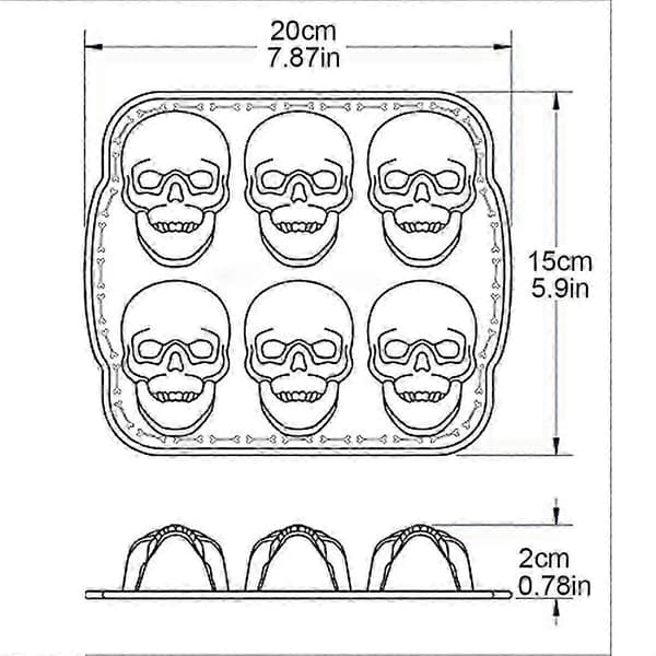 [LCS]Ware Halloween Bakeware, Haunted Skull Cakelet Pan, Brons fg2025031702439 As Shown