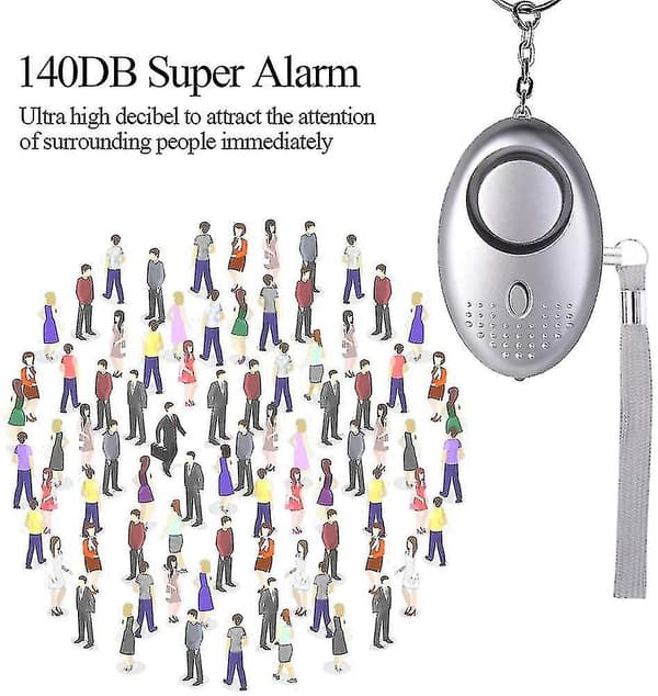 [LCS]5-pack 140db Personal Safety Alarm Keychain With LED Light, personal alarm