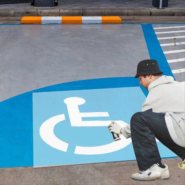 Handikappschablon, återanvändbar parkeringsplatsschablon i silikon
