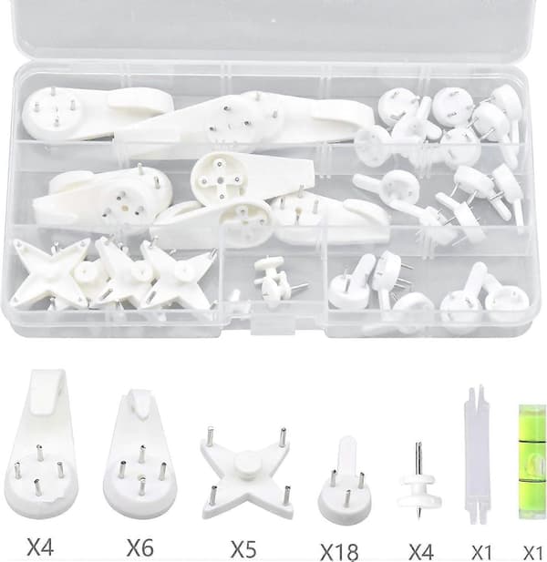 [LCS] 39-pack icke-markerande väggkrokar, bildväggskrokar, bildkrokar, tavelkrokar
