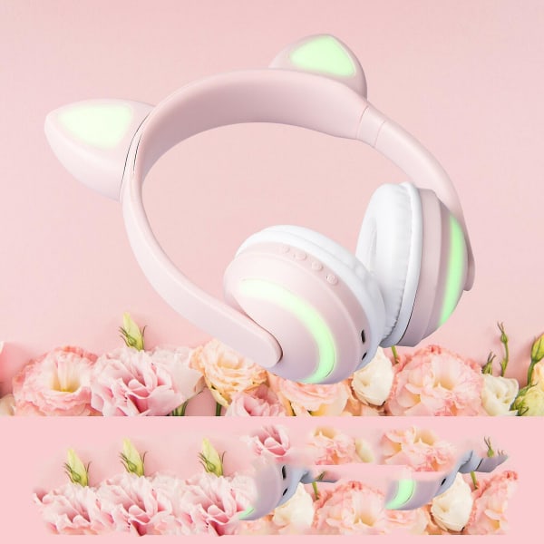 Bluetooth Trådlöst Headset LED W/mic Hörlurar För Barn Flickor A