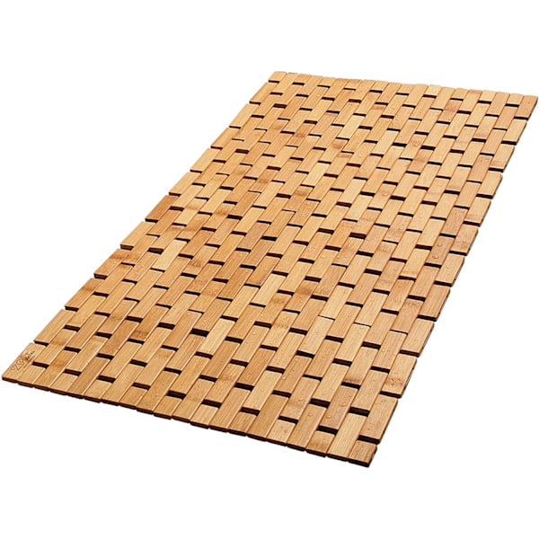 Bambuinen kylpymatto kylpyhuoneeseen - Puinen kylpymatto, sauna- ja kylpyläsisustus ja -tarvikkeet - 40*60cm (P x L), luonnonvärinen