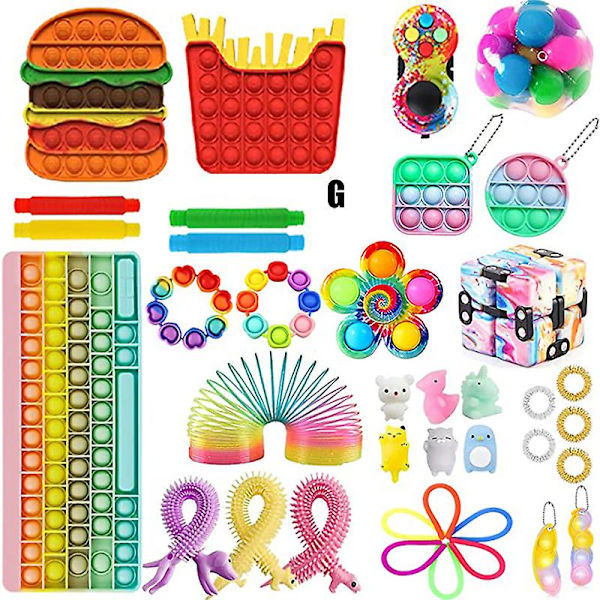 Fidget Leksaker Paket Pop Leksak Anti-ångest Verktyg Stor Storlek Tryck Pop Leksak För Barn Vuxna Leka Tillsammans G