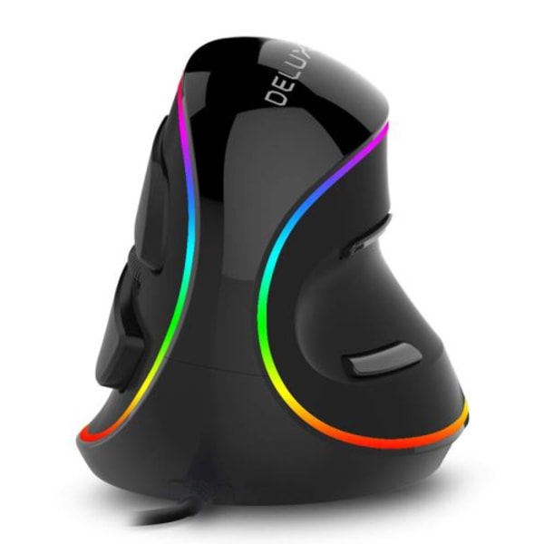 Trådbunden Gamingmus DELUX M618 Plus RGB Ljus Ergonomisk Vertikal