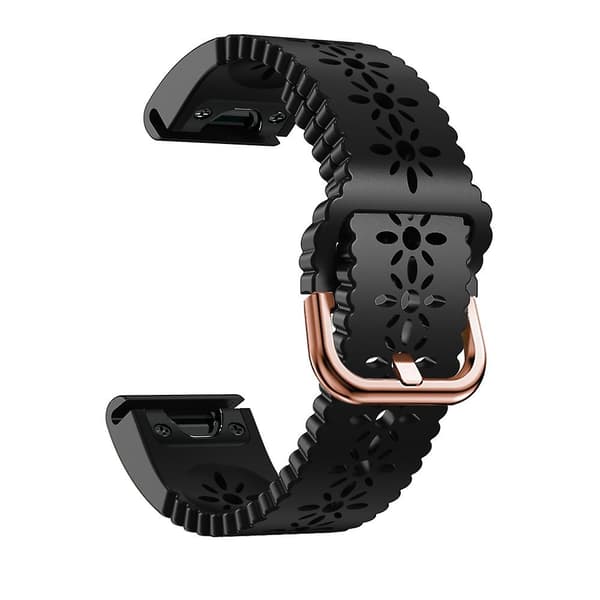 [LCS]Silikoninen ranneke Garmin Fenix 6S:lle Black