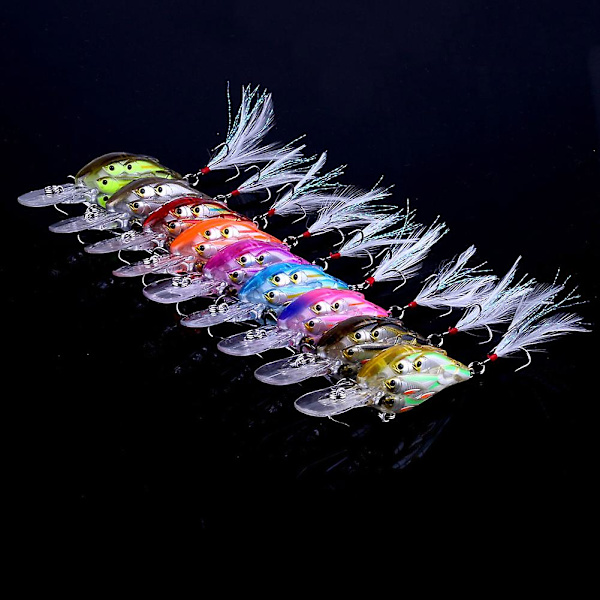 7,5 cm 9 g Dykdjup Crankbait Fiskedrag Swimbait Konstgjort Bete Fiske Wobblers Tillbehör 8