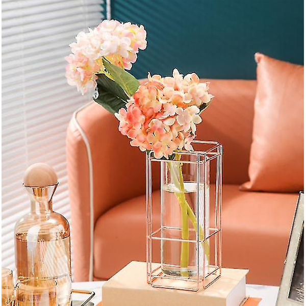 Blomsterbehållare Glasvas Modern Transparent Och Hållbar Blomsterarrangemangsdekoration black