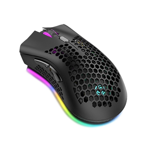2,4 GHz trådlös spelmus Uppladdningsbar mus med RGB-ljus E