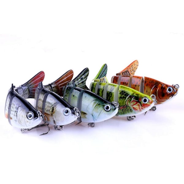 1st Ledad Crankbait 6 Sektioner Swimbait Fiske Drag 11cm Konstgjord Asp Gädda Fiskeredskap 3