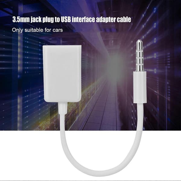3,5 mm hannplugg til USB hun AUX lydkabel konverter adapterledning