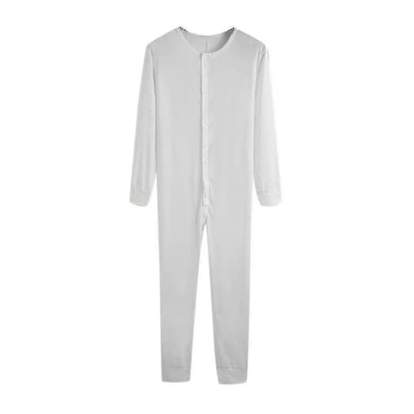 Mænds One Piece Long Johns Natpyjamas g20242138540 White M