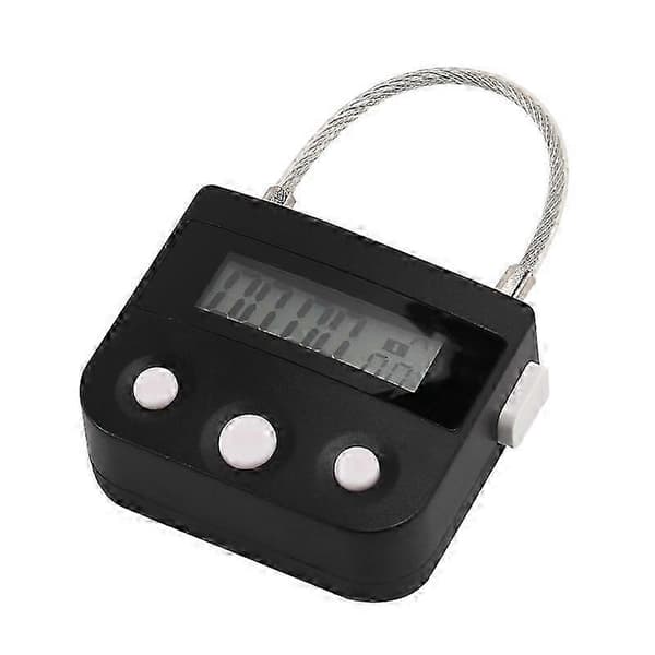 Tidslås Elektronisk Timerlås med USB-laddning, 130 kg draghållfasthet, IPX4 vattentät, 99 timmar maxinställning Black