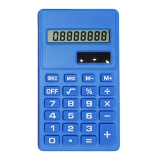 Tecknad miniräknare Display Dubbel power Söt godis Calculadora Solar Calculatrice（blå）