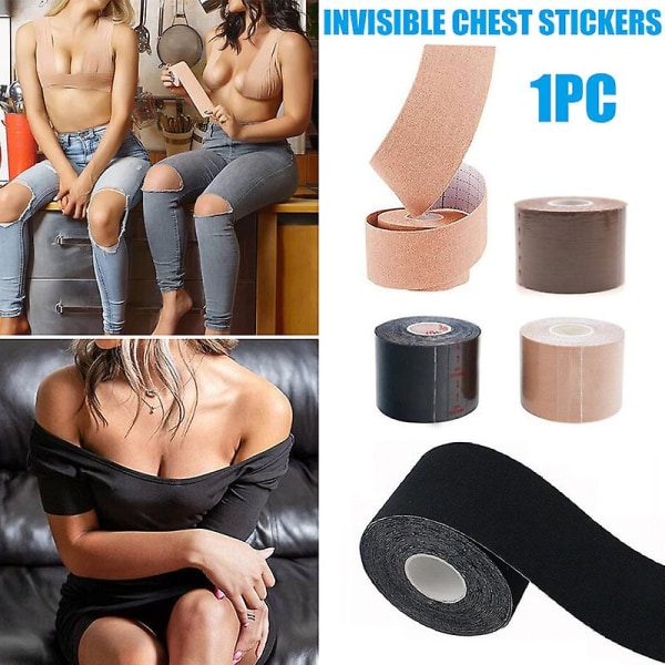 Usynlig Brystløft Tape Rulle Push-up Brystform BH Brystvorte Dækning Sticker Coffee 5cm