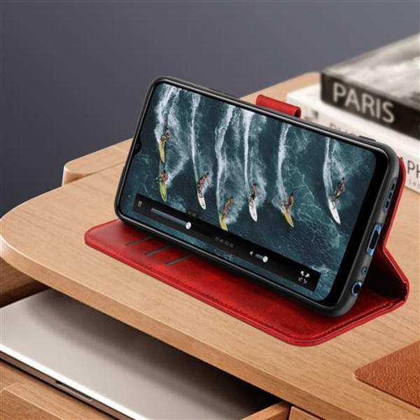 Kotelo Vivo Y20s:lle, lompakko, videoteline, magneettisuljenta, punainen