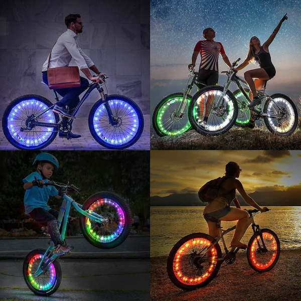 Cykelhjul Lys - Cykel LED Lys, Cykel LED Lyskæder (2 stk.)