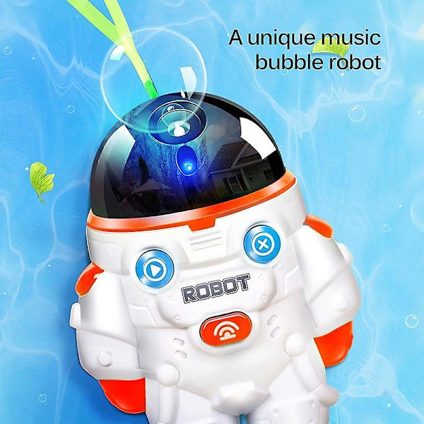 Elektrisk Bubbelmaskin Rymdman Sött Ljud Ljus Enkel Användning Batteridriven Bubbla (Orange)