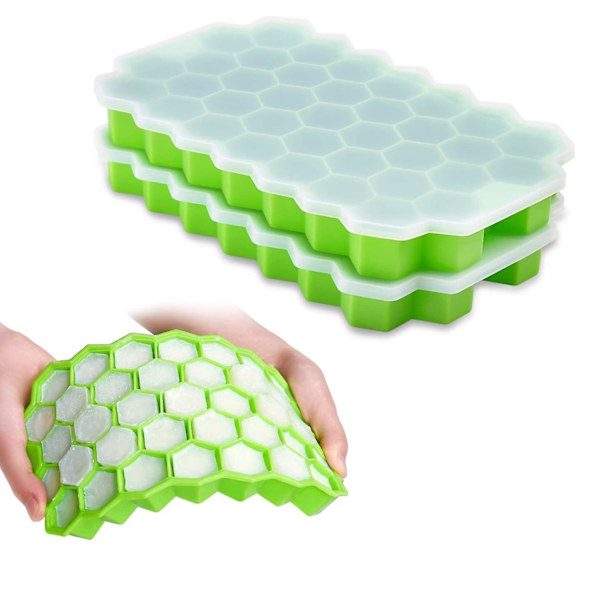 Isbitsformar med Lock 2-pack 74 Isbitar Silikagel Flexibla