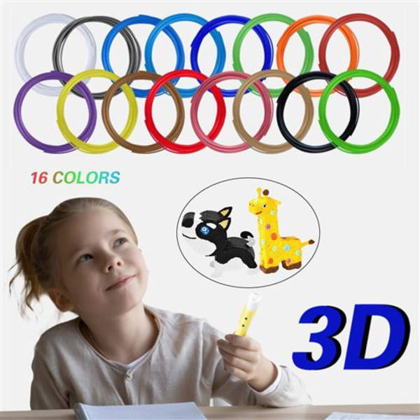 Förbrukningsmaterial för 3D-skrivare 1,75 mm PLA 5 m 16 st - stil C