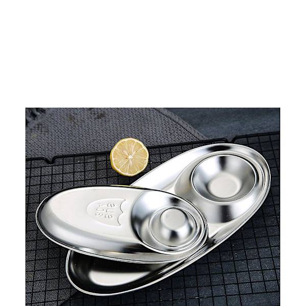 Rostfria Tallrikar Snackstallrik Dumplingstallrik Mat Fransk Fr silver 1