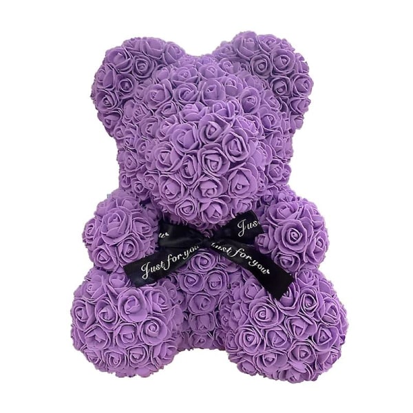 25cm/40cm Teddy Rose Bear Konstgjord Blomma Rose Of Bear Juldekoration för hem Alla hjärtans kvinnor presenter Purple 40cm