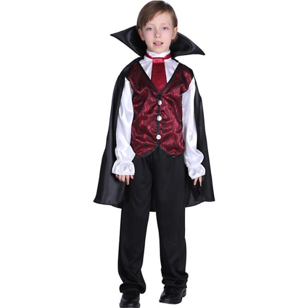 Gothic Vampyrdräkt Deluxe Set För Pojkar, Barn Jul Halloweenfest Medium