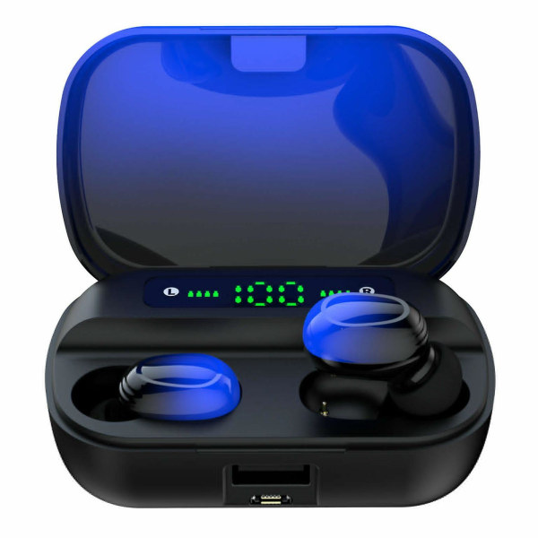 Tws Wireless Bluetooth 5.0 hörlurar Headset Öronsnäckor Stereo hörlurar Blue