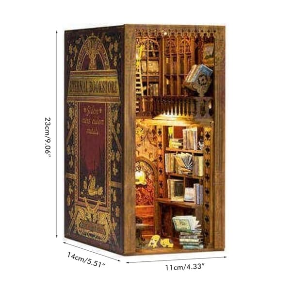 [LCS]DIY 3D Wooden Book Nook Puzzle Building Kit Bookshelf Insert Home Table Decor