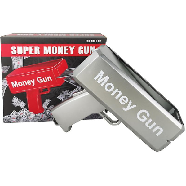 Money Gun Shooter, prop Guns för filmer som ser riktiga ut silver