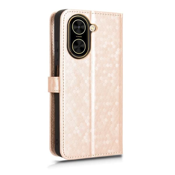 [LCS] Redmi A5 4G - Mobilfodral i honningkake med dot-tekstur i lær Guld