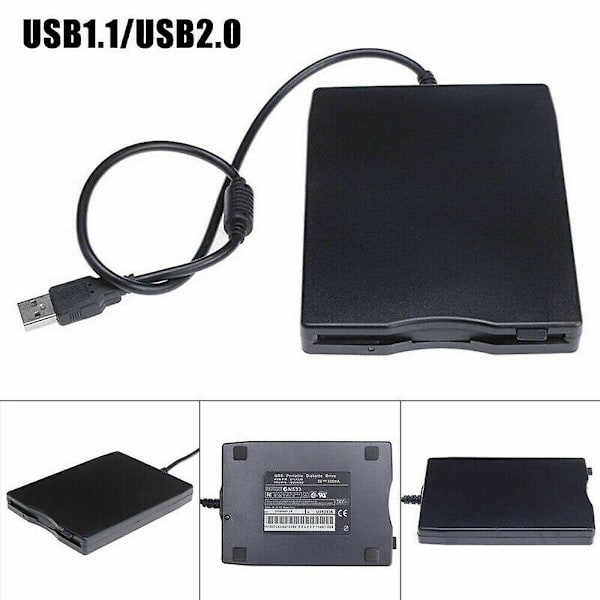 3,5-tums USB Extern Portabel Diskettenhet för Laptop