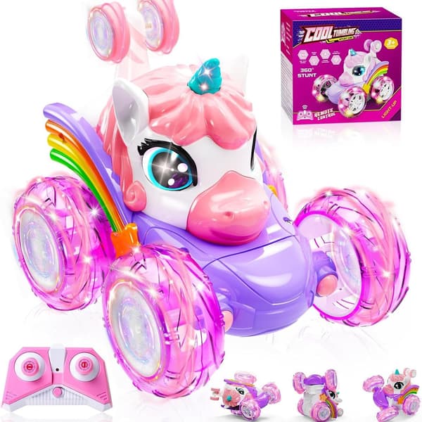 [LCS] Unicorn remote control car 2.4G light remote control toy Unicorn light remote control dump truck