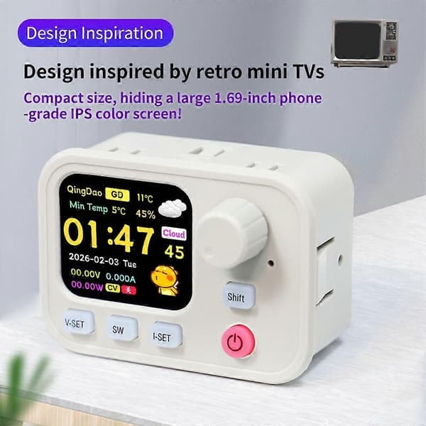 XY-SK200W DC Buck Boost-omformer 40V 9A 200W Digital Kontroll Strømforsyning WiFi Bluetooth MPPT IPS-skjerm