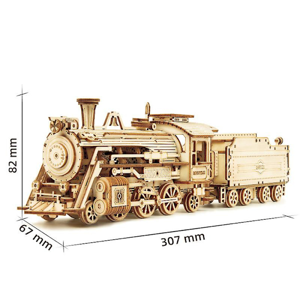 Mekanisk Gear 3D Træpuslespil Håndværk Legetøj Julegave Til Voksne Ham Hende Alder 14+, DIY Modelbyggesæt Steam Train