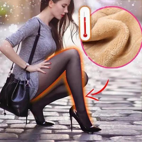 Hudfärgade Genomskinliga Varma Tights Hög Midja 1-Del Leggings För Kvinnor Skin Color