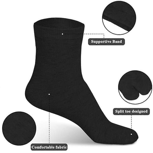 6 par Flip Flop Unisex Sokker Tabi Split Toe Sokker til Mænd Drenge Kvinder