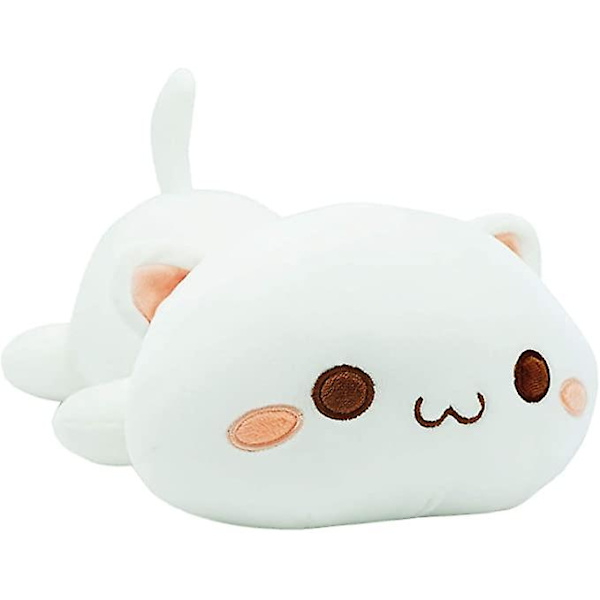 Mjukdjur Kattunge Mjuk Anime Katt Plysch Kudde white 30cm