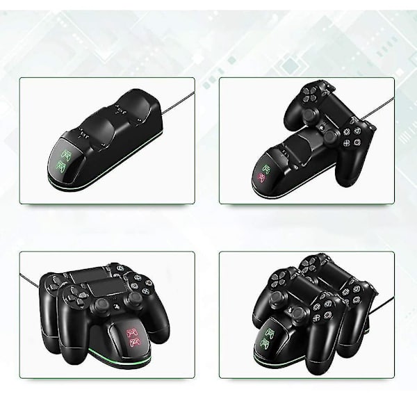 PS4 Kontroller Ladestasjon For Playstation 4/PS4 Slim/PS4 P