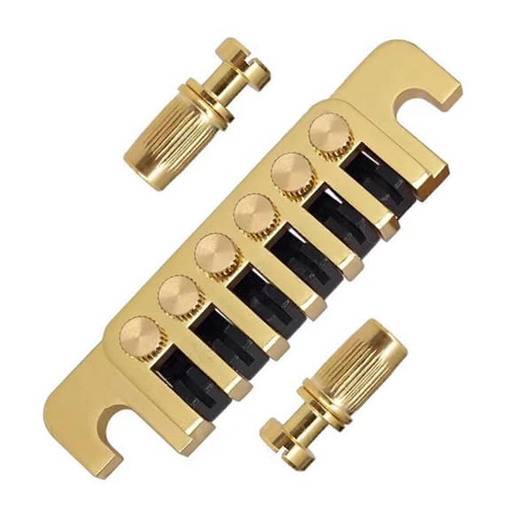 [LCS] Vintage gitarrstall med stift och insatser Ersättningsstall Stop Bar 6-strängad elgitarrtillbehör Silver Golden