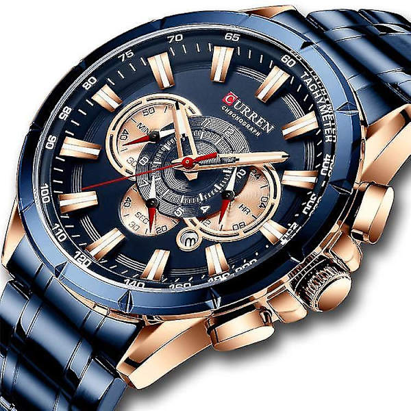 CURREN 8363 Kronograf Vandtæt Herreur Lysende Display Quartz Ur