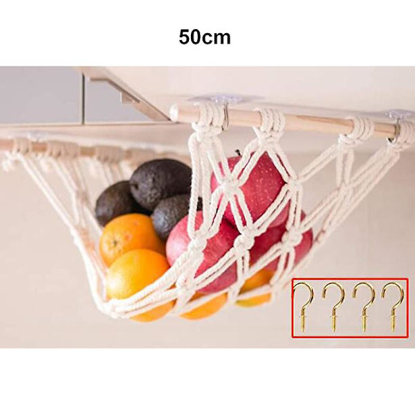 Grönsaks- och Frukthängmatta Praktisk Hängande Fruktkorg Under Skåp Hängande Förvaringsnätpåse För 43*30CM