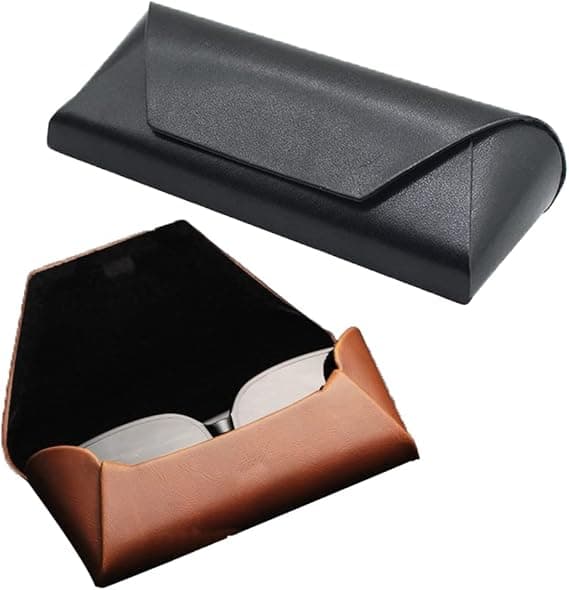 [LCS] 2 Pcs. Glasses Case, Leather Sunglasses Case, ZQKLA