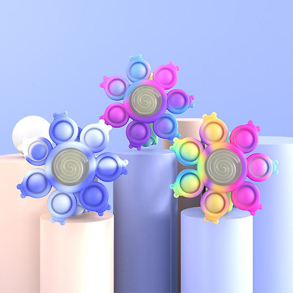 Blæksprutte Spinnende Popping Fidget Spinner Legetøj Anti Stress Armbånd Lys Børn Purple blue color