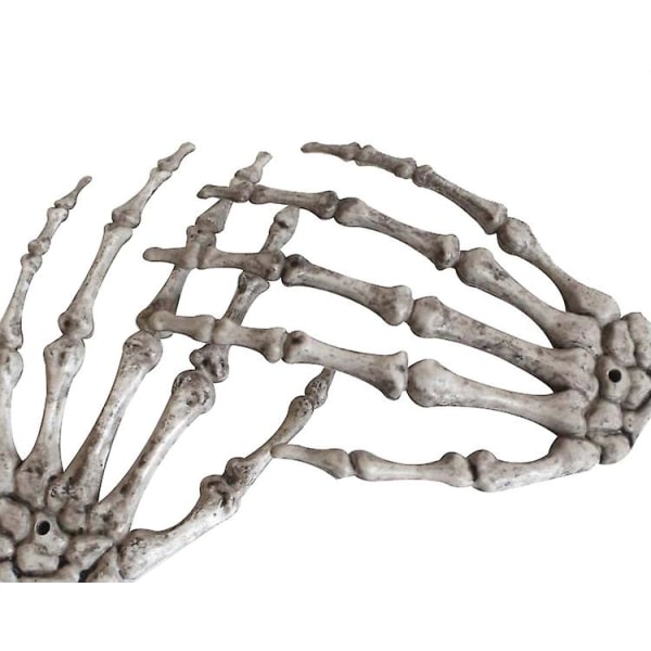 Ett par Halloween Realistiska Livsstora Skeletthänder Plast Falsk Människohand 10*15.5cm