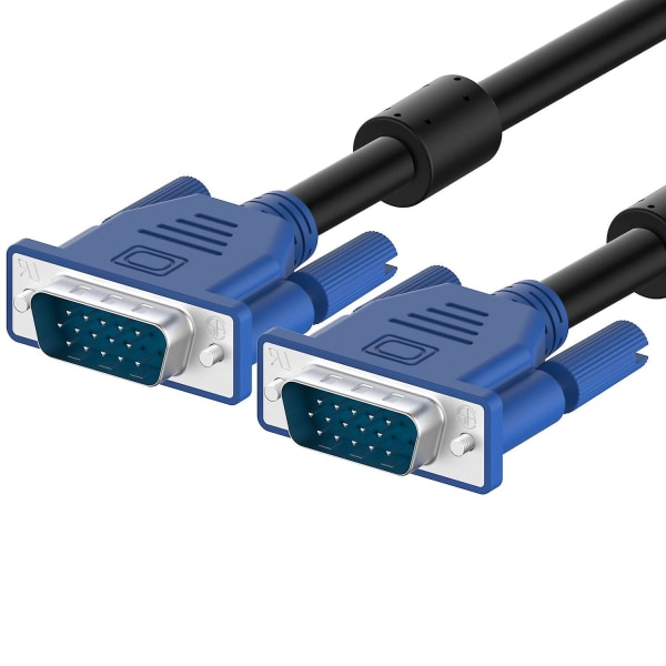 VGA videokabel, VGA til VGA. Egnet for videoskjermer, personlige datamaskiner, bærbare datamaskiner, TV-er, projektorer, etc.