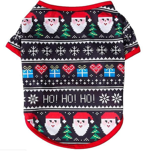 [LCS] Hund Kat Juleprintet Pull-over Kæledyrstøj Til Hvalp SANTA M