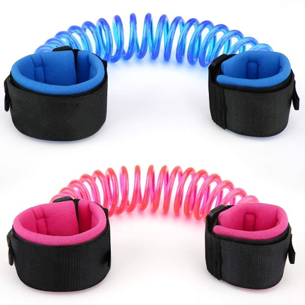 2-pack Anti-förlorad Handledslänk för Barn, 1,5 M Blå + 1,8 M Rosa
