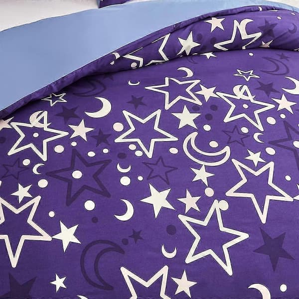 Galaxy Selvlysende Dynetrekksett for Barn Stjerneklar Nattsengesett 225x225cm