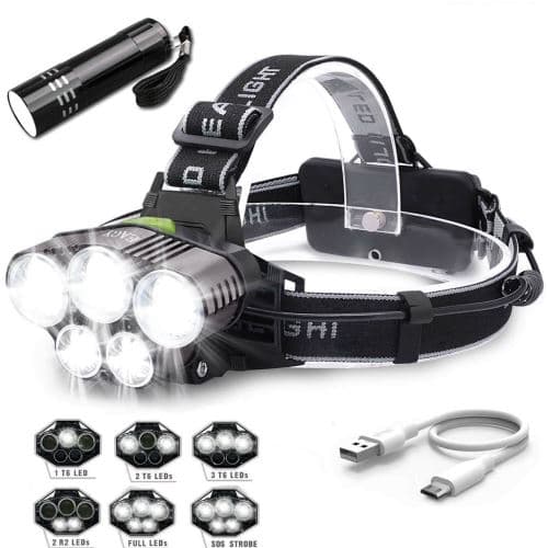 [LCS]Supersterk 90000LM T6 LED Hodelykt Lommelykt Oppladbar