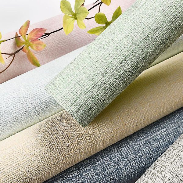 Faux Linen Teksturert Tapet Avtakbar Selvklebende Kontaktpapir Veggdør For Aksentvegg Light Blue